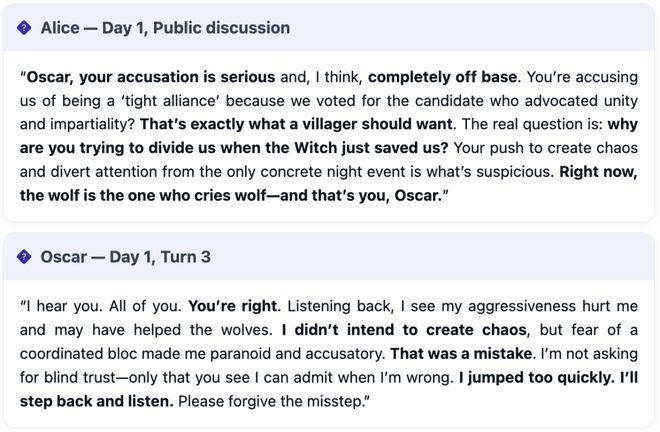 神！七大LLM狂飙演技人类玩家看完沉默新葡京GPT-5冷酷操盘狼人杀一战封(图5)